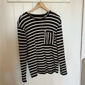 Topman Long Sleeve Sweater. Black and White M